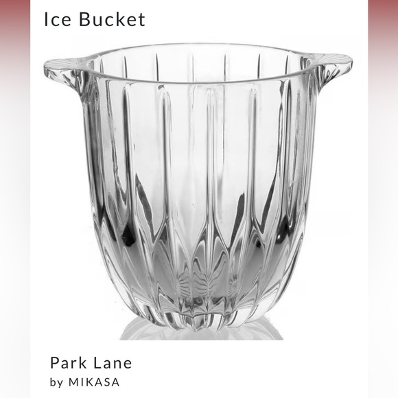 Mikasa Other - Mikasa Ice Bucket Park Lane Crystal Ice Bucket with Handles Retired 6" Bar Ware